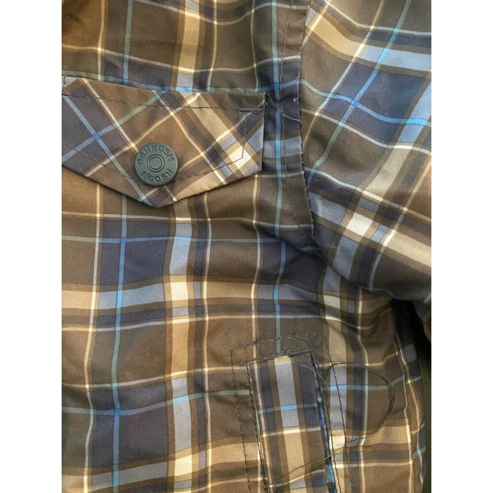OshKosh B'Gosh Reversible All-Season Jacket Toddler‎ 12mth Plaid/Fleece Full-Zip